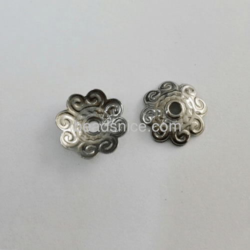Stainless steel beads cap vintage engraved flower bead caps fit 10mm beads wholesale micro setting jewelry handmade