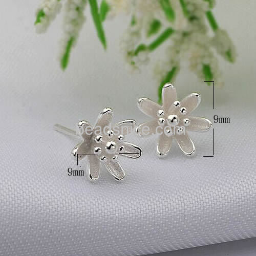 Flower stud earrings women charm magnolia earring wholesale jewelry findings sterling silver trendy gift for friends