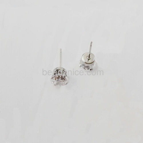 Stainless steel earring wedding earrings women earring design inlay cubic zirconia wholesale vogue jewelry earring findings