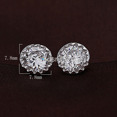 Beautiful earring designs for women single hearts and Arrows diamond earrings wholesale jewelry findings sterling silver gifts