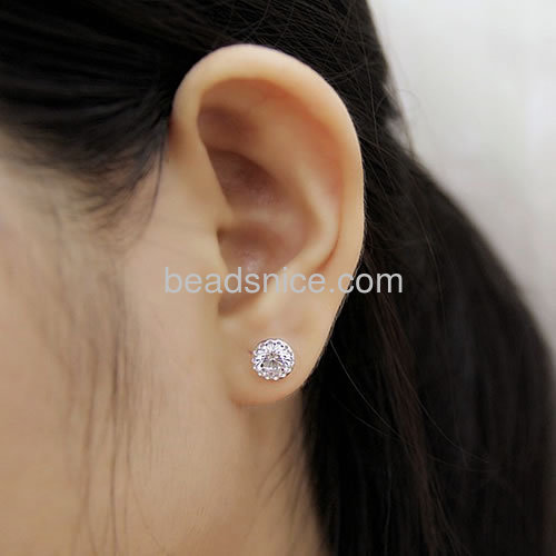 Beautiful earring designs for women single hearts and Arrows diamond earrings wholesale jewelry findings sterling silver gifts