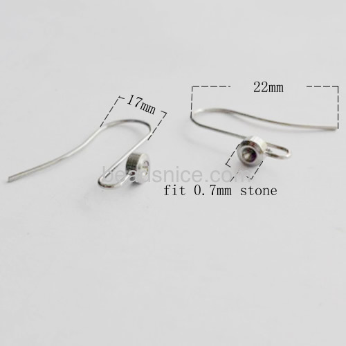 Earrings women drill bit base with hypoallergenic ear hooks  fish ear hook wholesale jewelry accessories stainless steel DIY