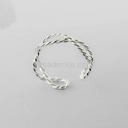 Finger ring lovely simple silver rings opening twisted ring wholesale rings jewelry findings Thai silver unique gift for friends