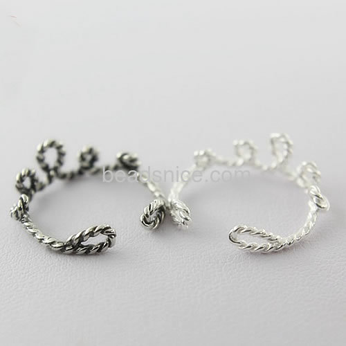 Women finger ring twist opening ring wholesale fashionable rings jewelry findings sterling silver Thai silver unique designs