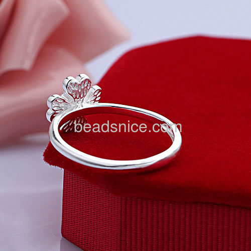 Silver ring fashion finger ring small fresh clover flower bud ring wholesale vogue rings jewelry findings sterling silver Korean