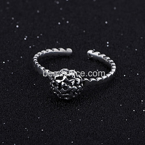 Finger ring retro personalized small bud opening ring for women wholesale fashion rings jewelry findings Thai silver gifts