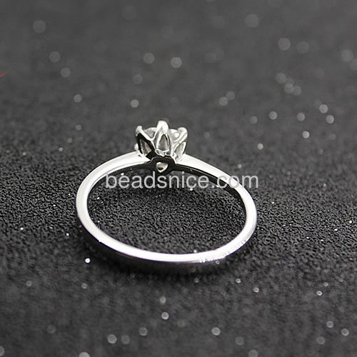 Sterling silver ring design rings settings adjustable heart shape arrows six-claw wholesale vogue rings jewelry accessories gift