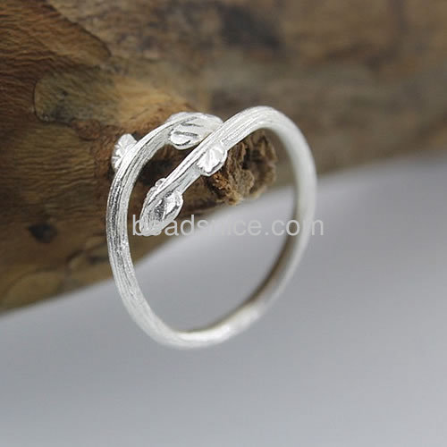 Fashion rings for women minimalist leaf ring jewelry findings sterling silver leaves twigs prime ring opening Korean style