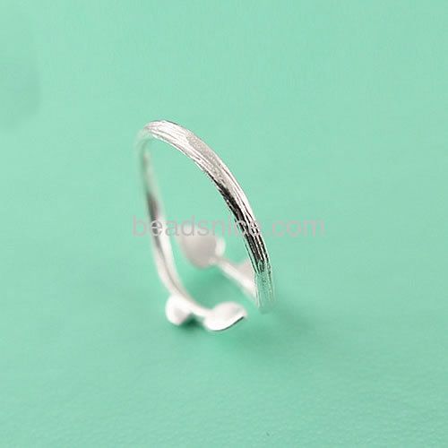 Fashion rings for women minimalist leaf ring jewelry findings sterling silver leaves twigs prime ring opening Korean style