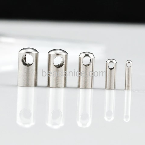 Metal end cap necklace end cord crimps caps end caps wholesale jewelry accessories stainless steel fit 2.4mm