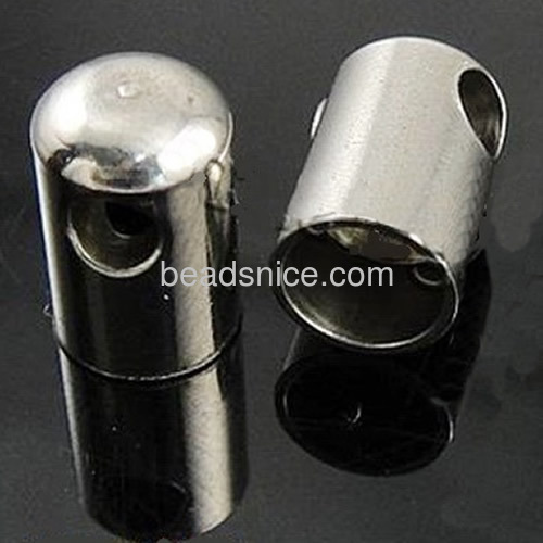 Stainless steel end cap for leather or cord end caps necklace wholesale jewelry accessories tube fit 3mm