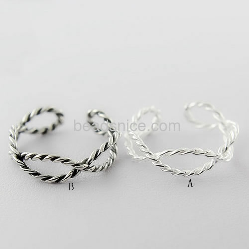 Finger ring lovely simple silver rings opening twisted ring wholesale rings jewelry findings Thai silver unique gift for friends