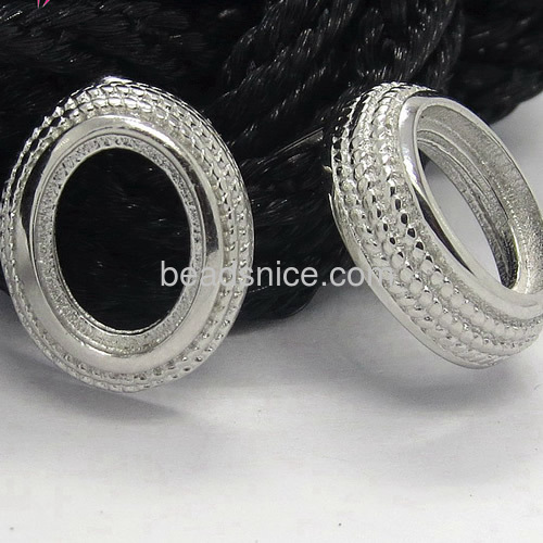 Fashion stud earrings mountings earring for women jewelry making 925 sterling silver oval serrated edge