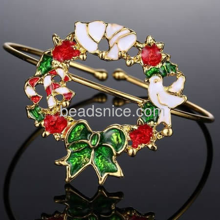 Christmas bracelet charm bracelets wholesale fashion Christmas fashion jewelry gift for friends brass