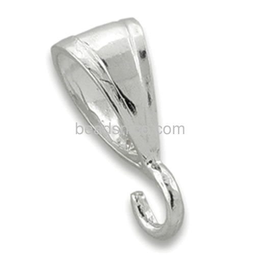 Sterling silver pinch bail plain pendant bails open ring wholesale jewelry connectors DIY gift for friends