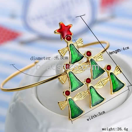 Christmas tree bangles bracelets unique tree bracelet wholesale fashion jewelry making supplies brass lead-safe nickel-free