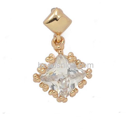 Daily wear earrings woman fashion earring stud wholesale fashionable jewelry findings brass square shape gifts