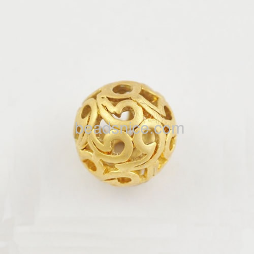 Loose beads hollow filigree bead for bracelet necklace unique craft wholesale fashion jewelry accessories brass DIY gifts