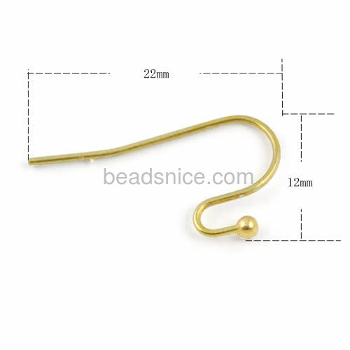 Earring hooks earwire ball end wire earring hook lever back earring wires fittings wholesale jewelry findings brass handmade