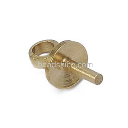 Peg bail pin pendant bail for half drilled beads drops wholesale jewelry accessory brass DIY nickel-free lead-safe