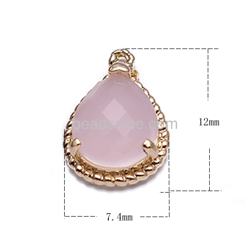 Pendants charms champagne glass pendant teardrop shape wholesale fashion jewelry supplier brass DIY elegant gifts