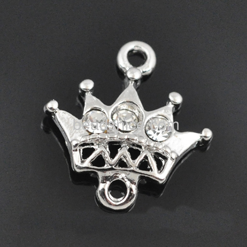 Tiny brass connectors unique crown connector fit bracelet necklace micro CZ pave wholesale fashionable jewelry accessories