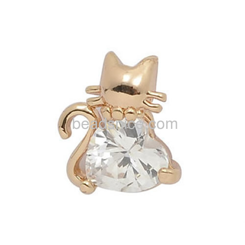Fashion earrings woman cat frame inlay heart imitation zircon wholesale fashion jewelry making cute gift for friends
