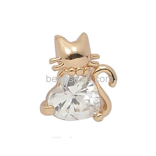 Fashion earrings woman cat frame inlay heart imitation zircon wholesale fashion jewelry making cute gift for friends