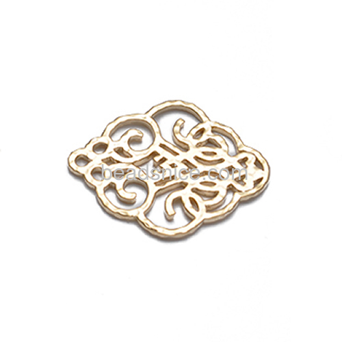 Metal pendants charms hollow pendant connector flower filigree crafts wholesale jewelry connectors brass DIY gift for friends
