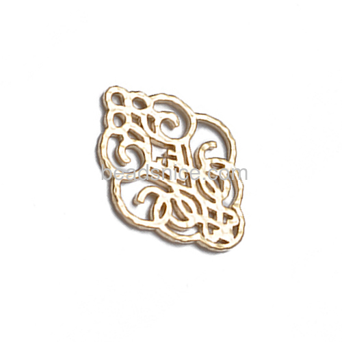 Metal pendants charms hollow pendant connector flower filigree crafts wholesale jewelry connectors brass DIY gift for friends