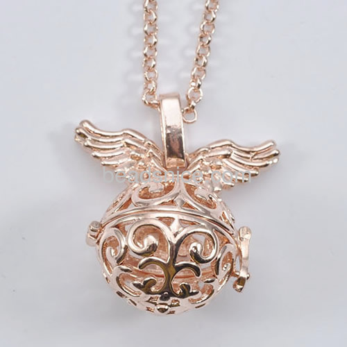 Box pendant angel wing ball cage pendants necklace charm pendant hollow wholesale jewelry accessories brass