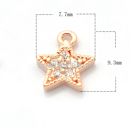 Tiny star pendants charms delicate minimalist star pendant inlay CZ wholesale jewelry accessories brass gift for friends DIY