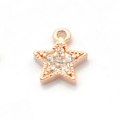 Tiny star pendants charms delicate minimalist star pendant inlay CZ wholesale jewelry accessories brass gift for friends DIY