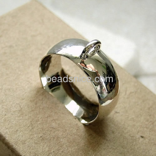 Charm ring sterling silver wide rings with small loop for necklace bracelet wholesale jewelry accessories DIY