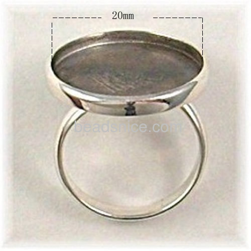 Silver ring base cabochon rings blanks round tray adjustable wholesale jewelry accessories sterling silver adjustable