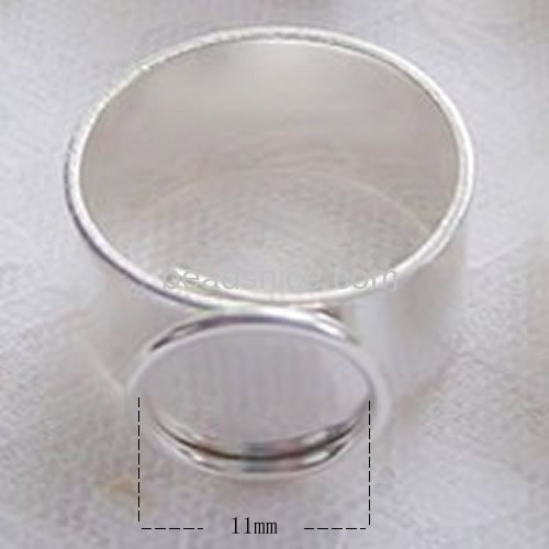 Adjustable rings blanks tray round ring base setting with 11 mm bezel wholesale jewelry findings sterling silver DIY