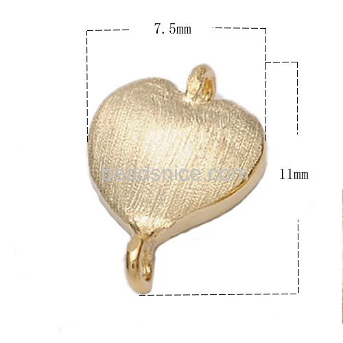 Heart pendant tiny heart connector fit bracelet necklace unique design wholesale fashion jewelry findings brass DIY gifts