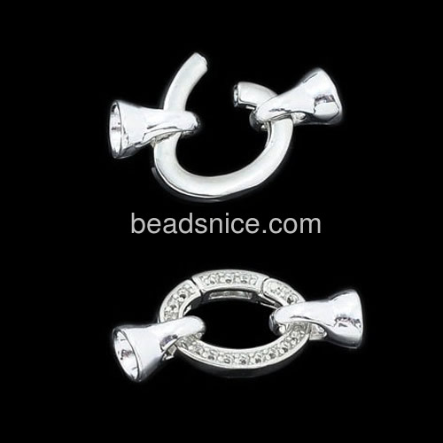 Bracelet clasp fashion leather bracelets with rhinestone wholesale jewelry accessories brass DIY