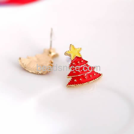 Cheap wholesale stud earrings Christmas tree earring  earring fashionable jewelry making supplies alloy gift for her