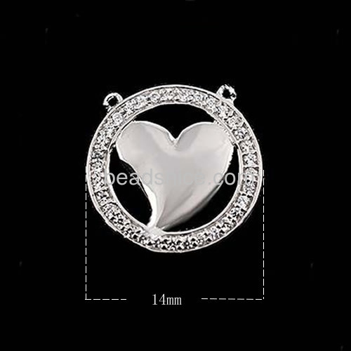 Beautiful heart pendant necklace women pendants charms fit wedding party wholesale jewelry findings brass round shape DIY