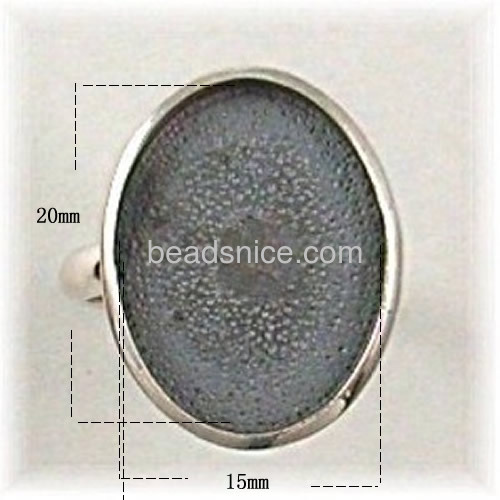 Rings base finger ring blanks tray adjustable wholesale jewelry components sterling silver oval shape