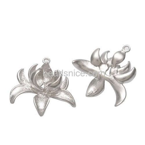 Blooming flower necklace pendant for women charm unique design wholesale vintage jewelry components brass DIY