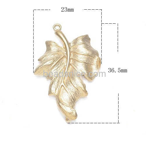 Leaf necklace pendant cute retro leaves pendants charms wholesale vintage jewelry making supplies brass DIY