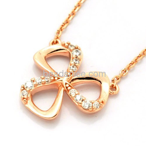 New design pendant necklace charm 3 leaf clover pendants micro pave CZ wholesale jewelry components brass gifts