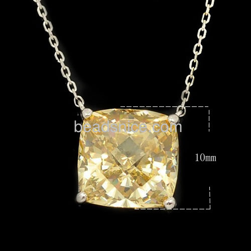 Charm glass pendant delicate glass necklace pendant wholesale jewelry accessories brass gift for her square shape