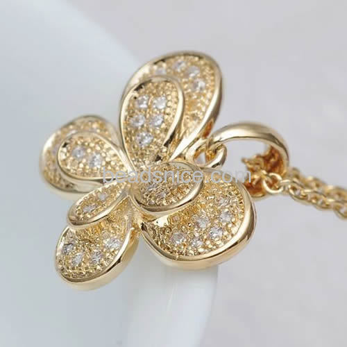 Meaningful pendant necklace beautiful butterfly shape pendants micro pave CZ wholesale fashion fashion jewelry parts brass gifts