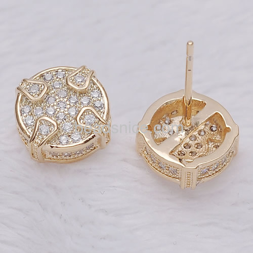 Daily wear earrings women unique design jewelry wholesale fashionable earring parts brass trendy gifts round shape