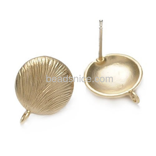 Simple design stud earrings women round shape earring stud wholesale vintage jewelry findings brass vintage style gifts DIY