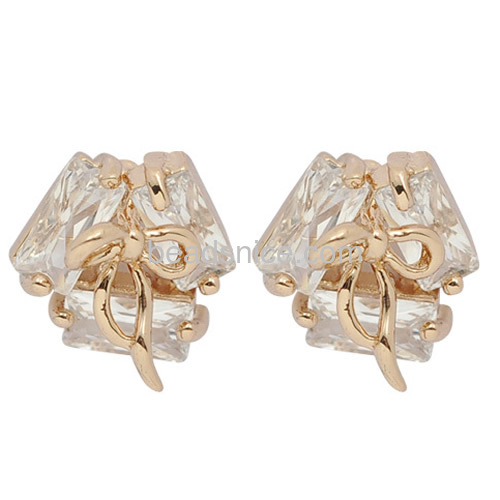 Fashion earring butterfly knot stud earrings women fit wedding party wholesale jewelry earrings components brass gifts