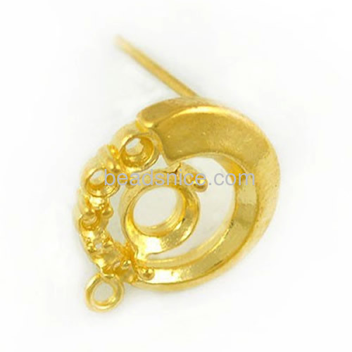 Daily wear earrings new design for women wholesale fashionable jewelry settings brass DIY gift for her round shape